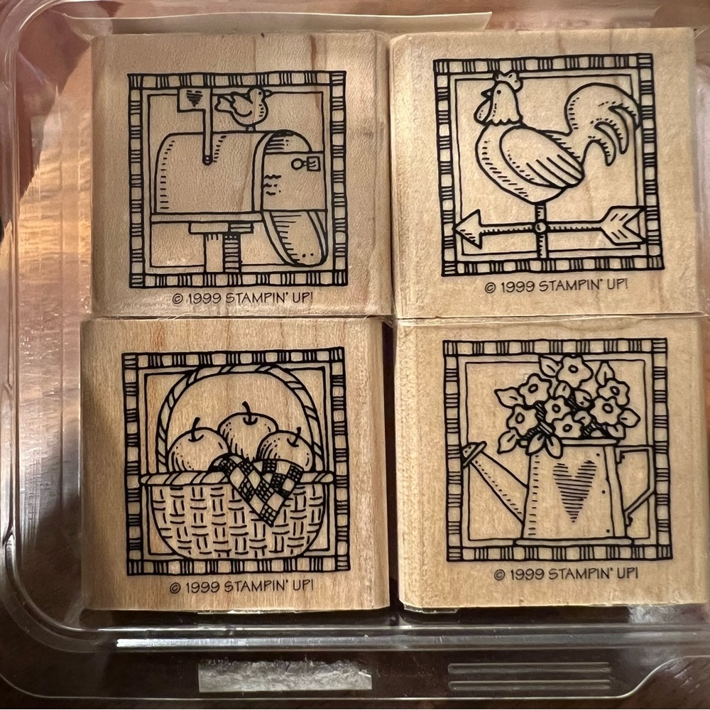 Stampin Up! Country Collection set of 4 Wooden Stamp Set